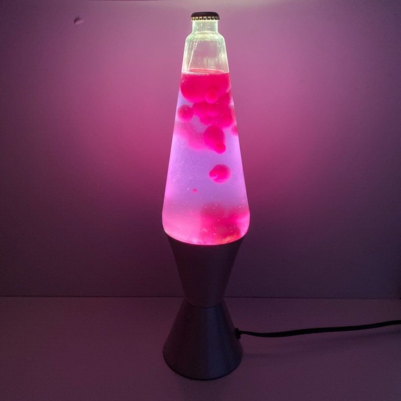 Lava Lamp Vinatge Purple Pink Starlite Base Lamp See Pictures and Video
